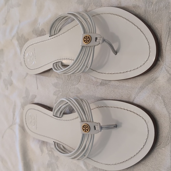 Tory Burch White Strappy Thong Sandals - Picture 4 of 8